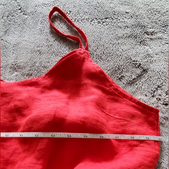 Red linen jumpsuit L - Picture 4 of 11